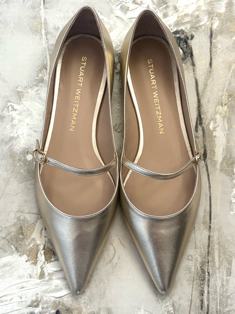 Stuart Weitzman Metallic Gold Flats